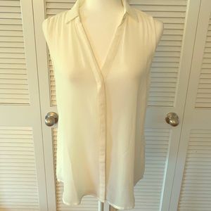 Cream Color Sheer Short Sleeve Top